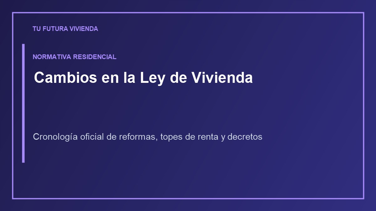 Cambios en la Ley de Vivienda: cronología 2023-2026